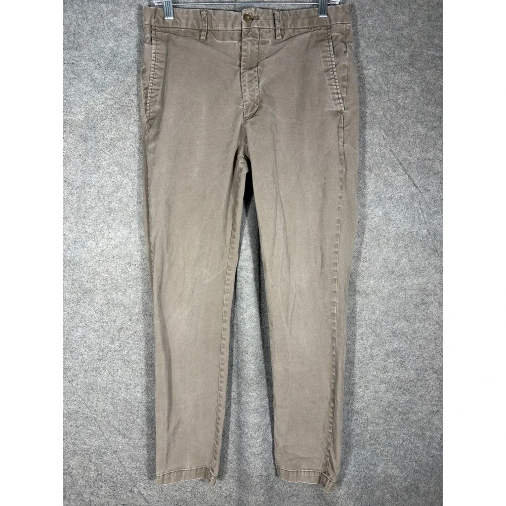 Banana Republic Mens Lived-In Chino Slim Fit Pants Light Coffee Bean Brown 31x32